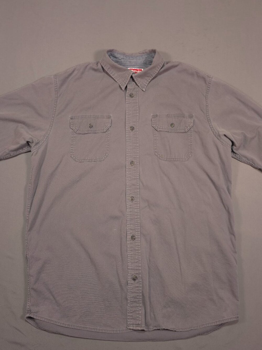 Wrangler Men's LT Large Tall Gray Comfort Flex Short Sleeve Workwear Shirt